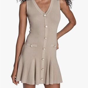 Elegant Beige Sleeveless Dress